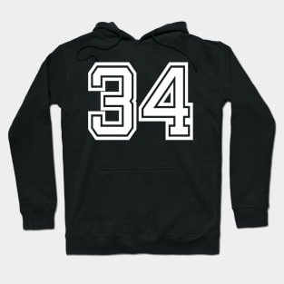 Number 34 for a sports team, group, or community Hoodie